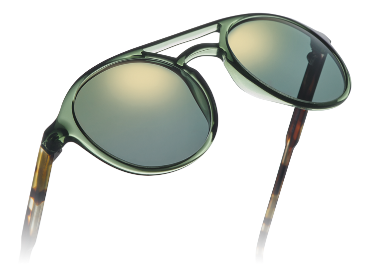 Close up of sunglasses with Crizal Sun XProtect lenses