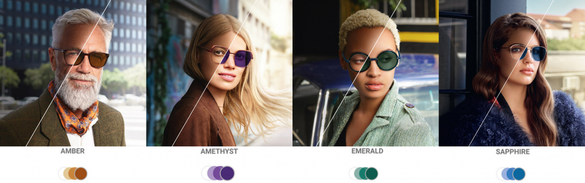 Transitions Style Colours available in Sapphrie, Amethyst, Amber and Emerald