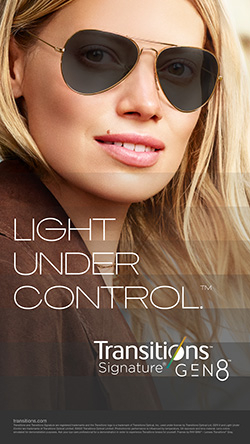 Transitions Signature Gen8 Grey lenses in activated state